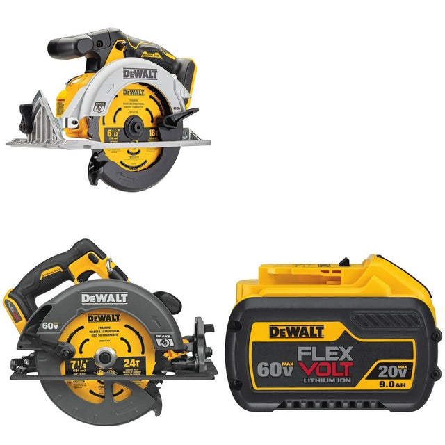 DeWalt DCS578B 60V MAX 7-1/4 in. Circular Saw W/ DCB609 FLEXVOLT 9.0Ah Battery and DCS565B
