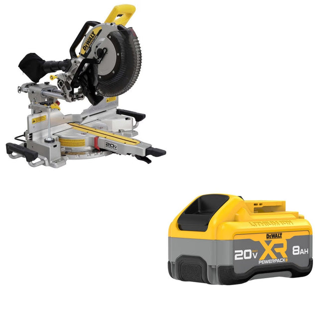 DeWalt DCS785B 12in Sliding Miter Saw Kit W/ FREE 8Ah Starter Kit