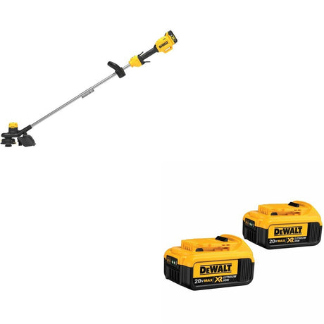 DeWalt DCST925M1 20V MAX 13 in. String Trimmer Kit W/ DCB204-2 4.0Ah Battery 2-Pack