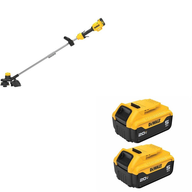 DeWalt DCST925M1 20V MAX 13 in. String Trimmer Kit W/ DCB205-2 5.0Ah Battery 2-Pack