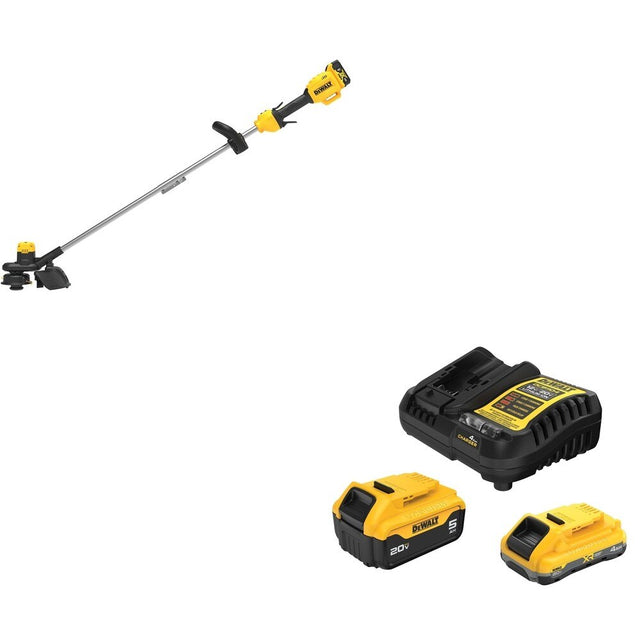 DeWalt DCB245-2C 20V MAX 4.0Ah and 5.0Ah Battery Starter Kit W/ DCST925M1 String Trimmer Kit