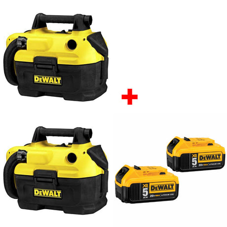 DeWalt DCV580H 18V-20V Vacuum-2 Pack W/ FREE DCB205-2 20V MAX Battery 2-Pack