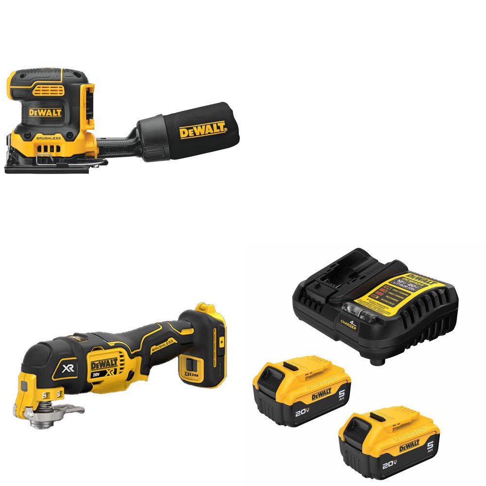 DeWalt DCW200B Sander Kit W/ DCS356B Multi-Tool and FREE DCB205-2C Battery Kit