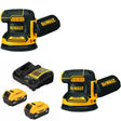 DeWalt DCW210B 20V MAX XR Sander, 2 Pack Kit W/ FREE DCB205-2C 20V 5Ah Battery Kit