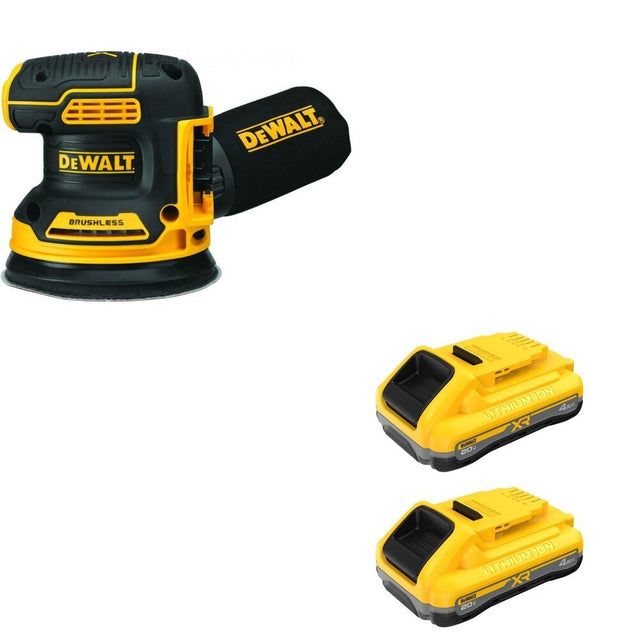 DeWalt DCB2104-2 20V MAX XR POWERPACK 4Ah Battery 2-Pack W/ DCW210B Random Orbital Sander