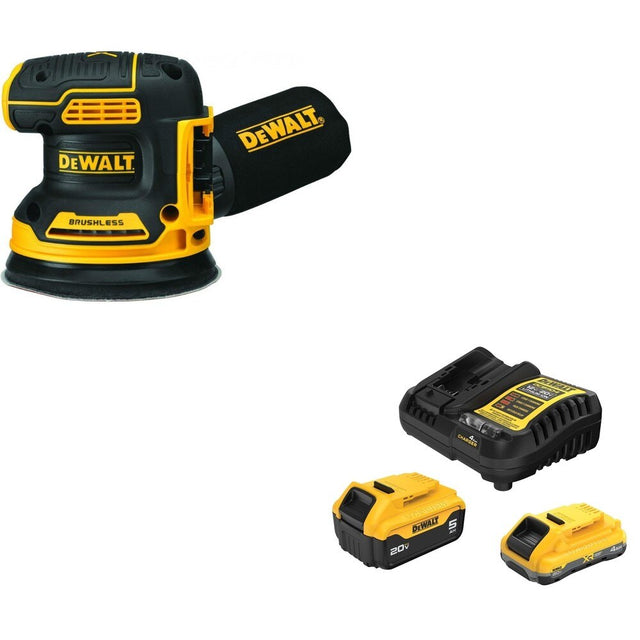 DeWalt DCB245-2C 20V MAX 4.0Ah and 5.0Ah Battery Starter Kit W/ DCW210B Random Orbital Sander