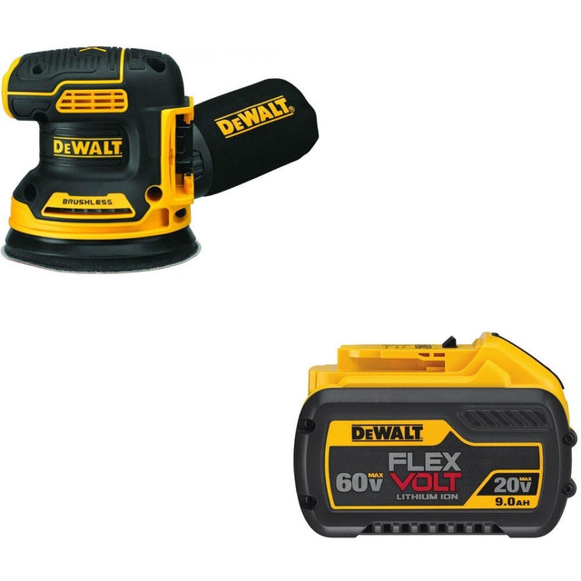 DeWalt DCB609 FLEXVOLT 20V/60V MAX 9.0Ah Battery W/ DCW210B Random Orbital Sander