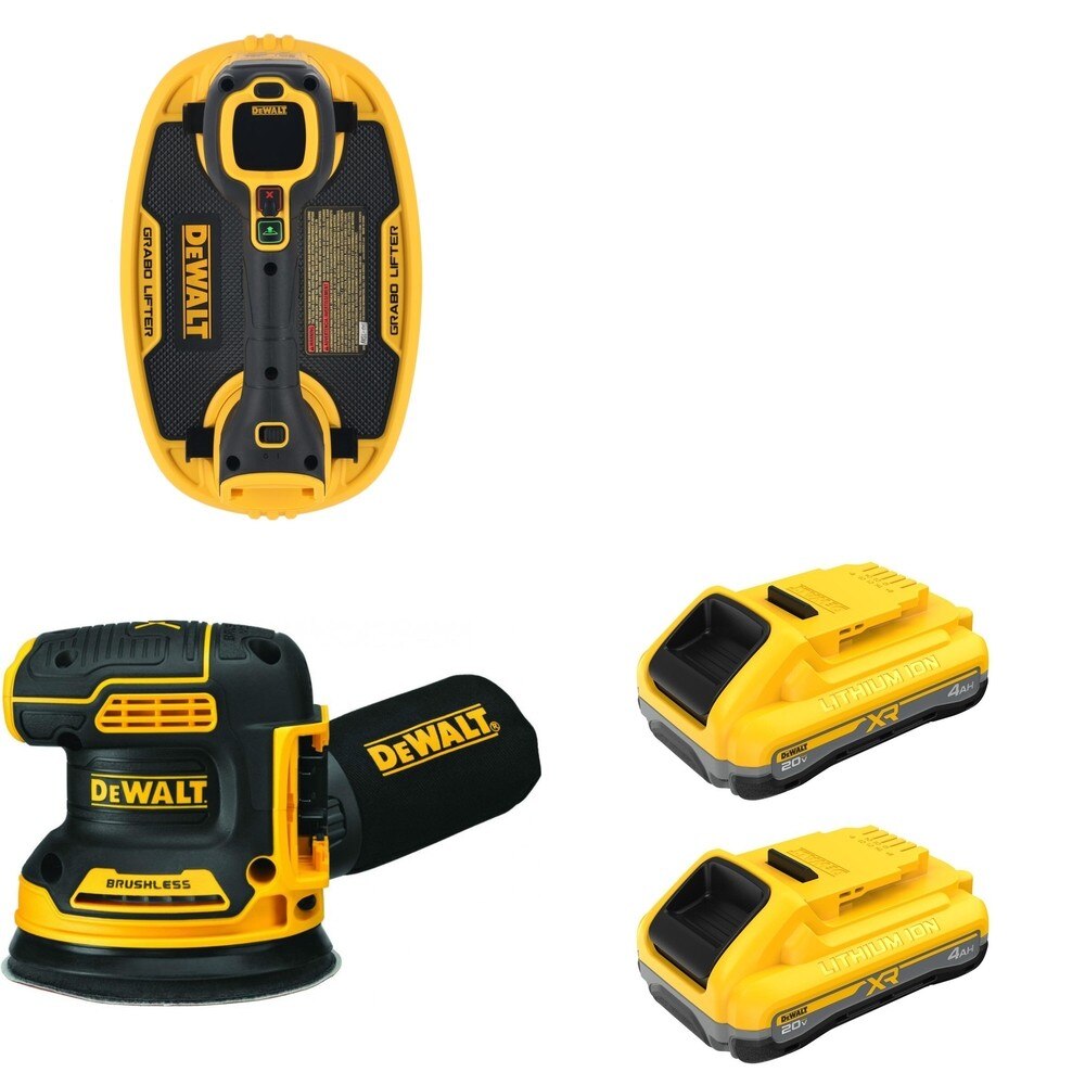 DeWalt DCB2104-2 20V MAX XR POWERPACK 4Ah Battery 2-Pack W/ DCE592B Vacuum Lifter and DCW210B