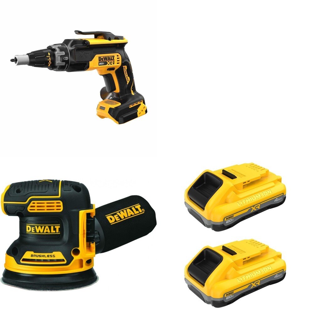 DeWalt DCB2104-2 POWERPACK 4Ah 2-Pack W/ DCF630B and DCW210B Random Orbital Sander