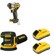 DeWalt DCB2104-2 POWERPACK 4Ah 2-Pack W/ DCW210B Random Orbital Sander and DCF845B