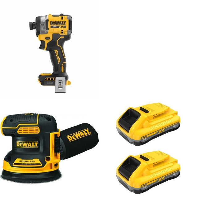 DeWalt DCB2104-2 20V MAX XR POWERPACK 4Ah Battery 2-Pack W/ DCF860B Impact Driver and DCW210B