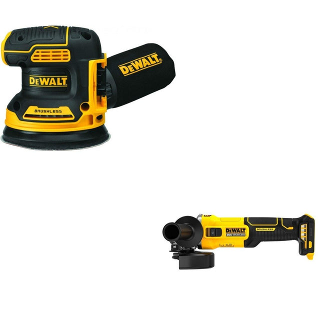 DeWalt DCG407B 20V MAX 4-1/2 in. Slide-Switch Grinder W/ DCW210B Random Orbital Sander