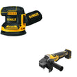 DeWalt DCG410B 20V MAX XR 4-1/2 in. Angle Grinder W/ DCW210B Random Orbital Sander