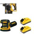 DeWalt DCH273B SDS-Plus Rotary Hammer W/ DCB2104-2 and DCW210B Random Orbital Sander