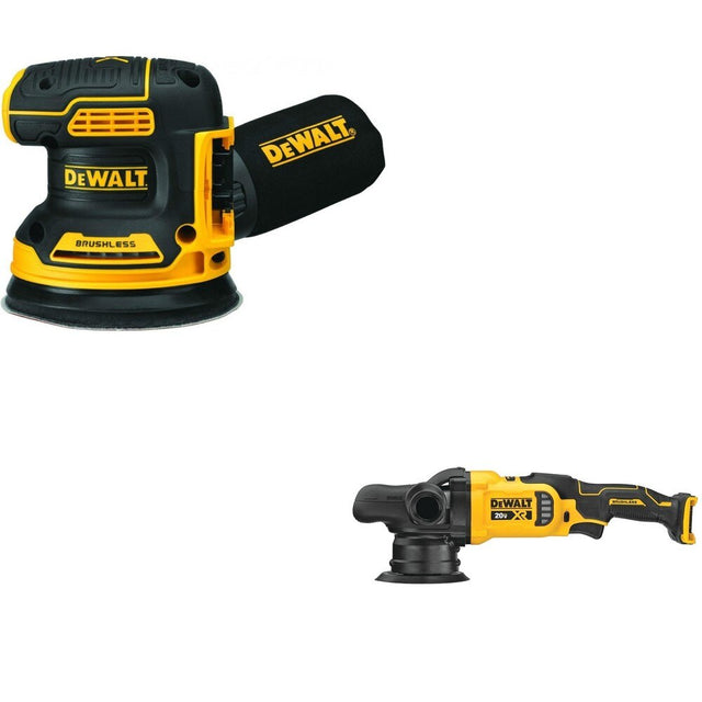DeWalt DCM848B 20V MAX XR 5 in. Random Orbit Polisher W/ DCW210B Random Orbital Sander