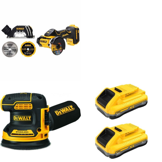 DeWalt DCB2104-2 POWERPACK 4Ah 2-Pack W/ DCW210B Random Orbital Sander and DCS438B
