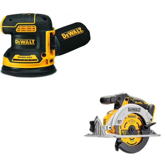 DeWalt DCW210B 20V MAX XR 5 in. Random Orbital Sander W/ DCS565B 6-1/2 in. Circular Saw