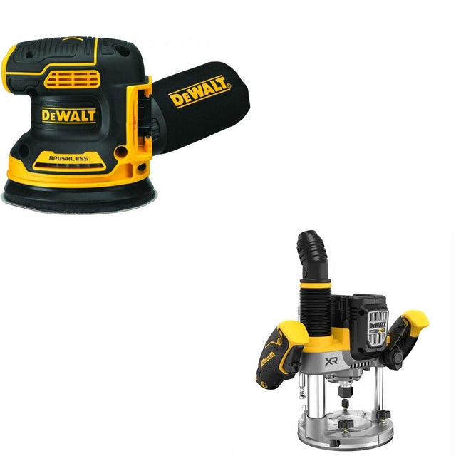 DeWalt DCW620B 20V MAX XR 2-1/4 HP Plunge Router W/ DCW210B Random Orbital Sander
