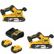 DeWalt DCW220B 20V Max XR Belt Sander, 2 Pack Kit W/ FREE DCB205-2C 20V MAX 5Ah Battery Kit