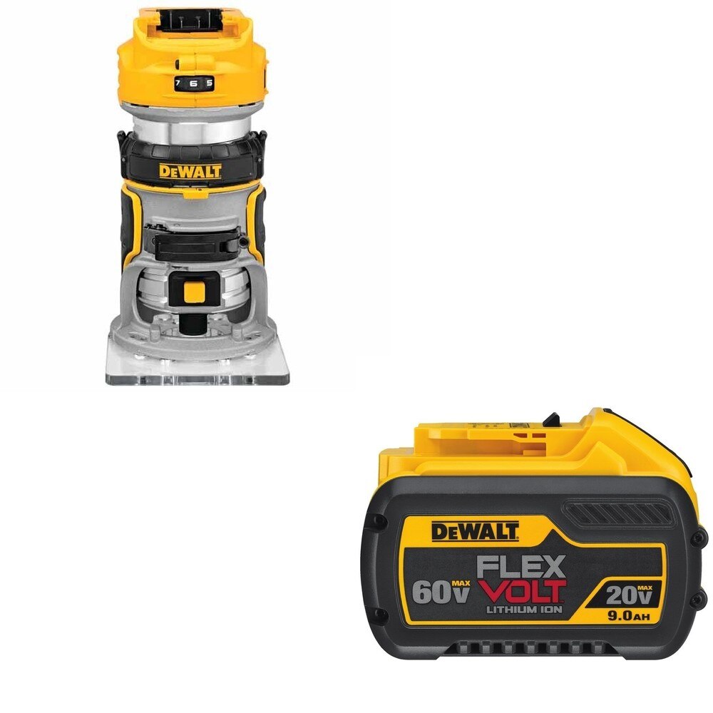 DeWalt DCB609 FLEXVOLT 20V/60V MAX 9.0Ah Battery W/ DCW600B Compact Router