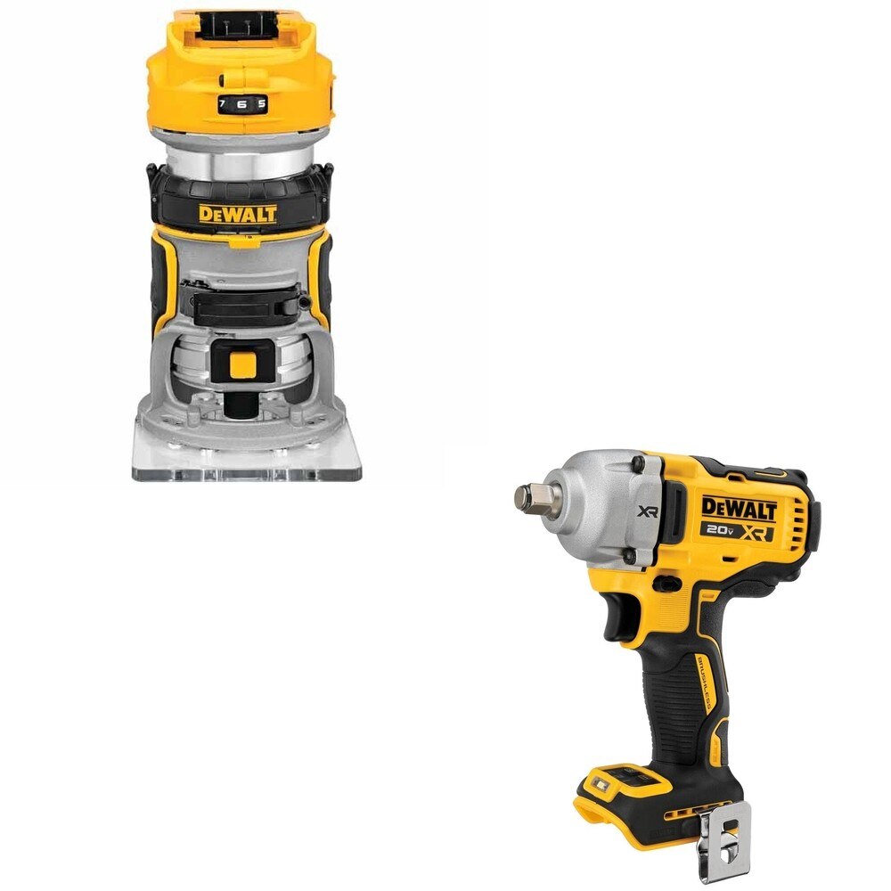 DeWalt DCF891B 20V MAX XR 1/2 in. Mid-Range Impact Wrench W/ DCW600B Compact Router