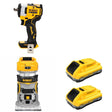 DeWalt DCB2104-2 POWERPACK 4Ah 2-Pack W/ DCF911B Impact Wrench and DCW600B Compact Router