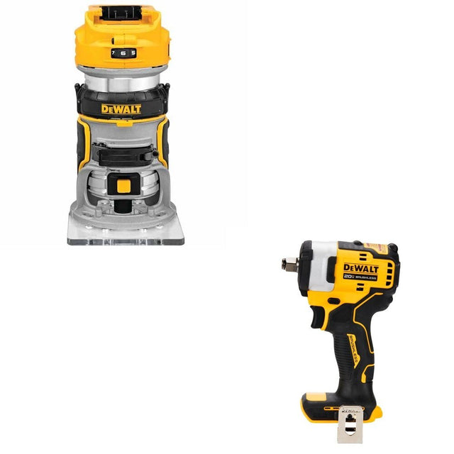 DeWalt DCF911B 20V MAX 1/2 in. Impact Wrench W/ DCW600B Compact Router