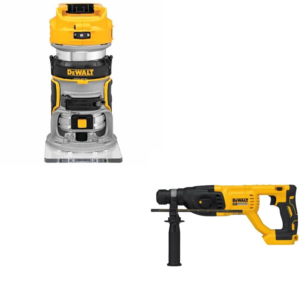 DeWalt DCH133B 20V MAX XR 1 in. D-Handle Rotary Hammer W/ DCW600B Compact Router