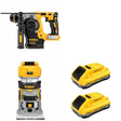 DeWalt DCH273B 20V MAX 1 in. SDS-Plus Rotary Hammer W/ DCB2104-2 and DCW600B Compact Router