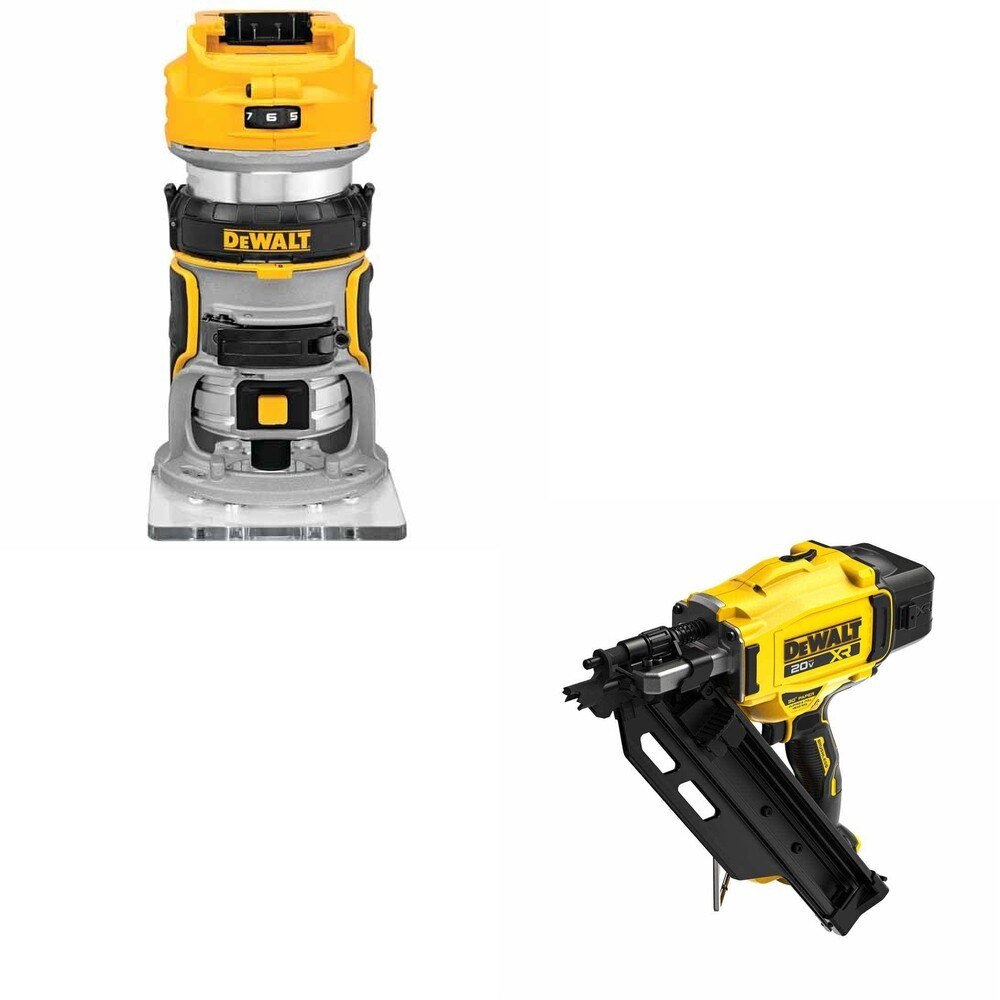 DeWalt DCN930B 20V MAX XR 30-Degree Framing Nailer W/ DCW600B Compact Router