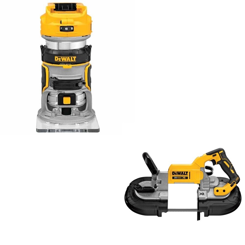 DeWalt DCS374B 20V MAX Deep Cut Band Saw W/ DCW600B Compact Router