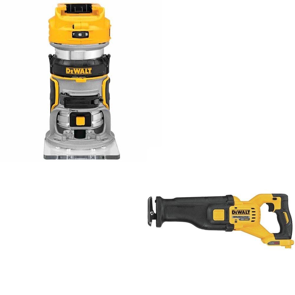DeWalt DCS389B 60V MAX Reciprocating Saw W/ DCW600B Compact Router