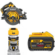 DeWalt DCS578B 7-1/4 in. Circular Saw W/ DCB609 9.0Ah Battery and DCW600B Compact Router