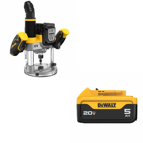 DeWalt DCW620B 20V MAX XR 2-1/4HP Router W/ DCB205 20V MAX XR 5Ah Battery Pack