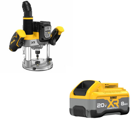 DeWalt DCW620B 20V MAX XR Router, Bare W/ FREE DCB2108 20V MAX POWERPACK Battery