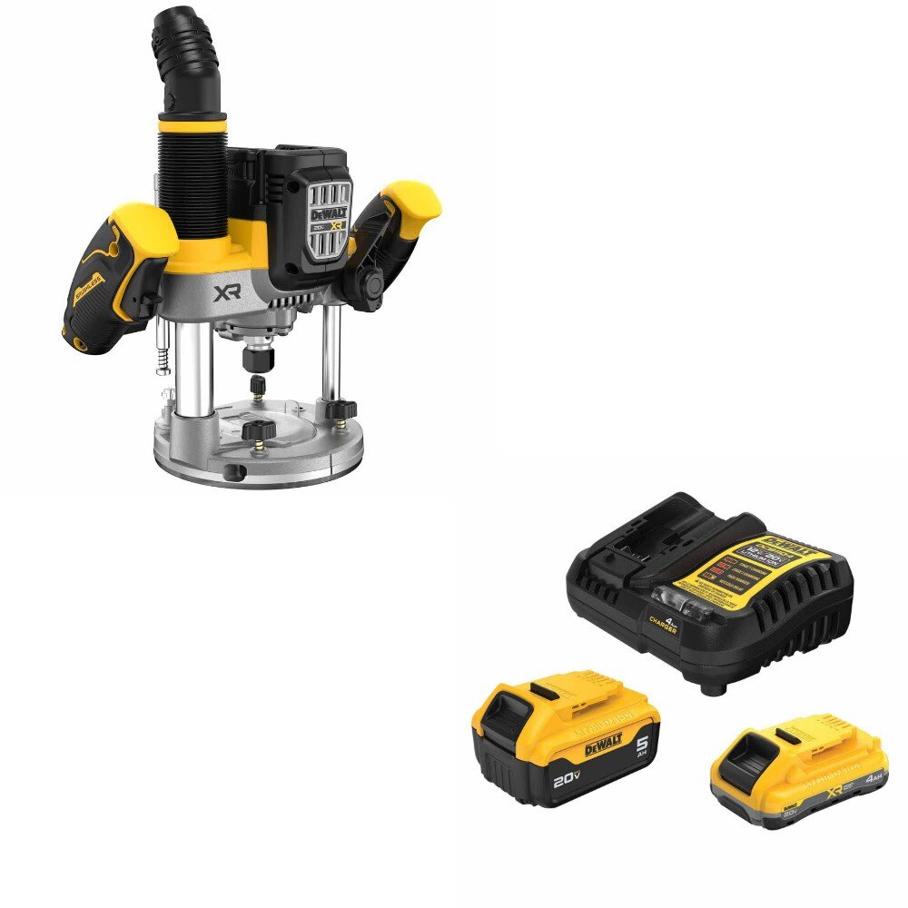 DeWalt DCW620B Plunge Router Kit W/ FREE DCB245-2C 20V Starter Kit