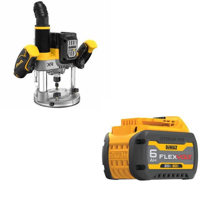DeWalt DCW620B 20V MAX XR 2-1/4HP Router W/ DCB606 20/60V MAX FlexVolt Battery