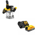 DeWalt DCW620B 20V MAX XR 2-1/4HP Router, Bare W/ DCBP034C 20V MAX Starter Kit