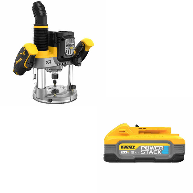 DeWalt DCW620B 20V MAX XR 2-1/4 HP Router W/ FREE DCBP520 20V Max 5Ah Battery