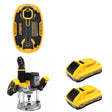 DeWalt DCW620B Plunge Router W/ DCB2104-2 POWERPACK 4Ah 2-Pack and DCE592B Vacuum Lifter