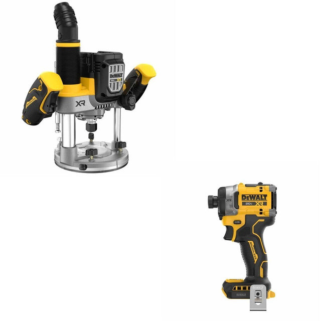 DeWalt DCW620B 20V MAX XR 2-1/4 HP Plunge Router W/ DCF860B Impact Driver