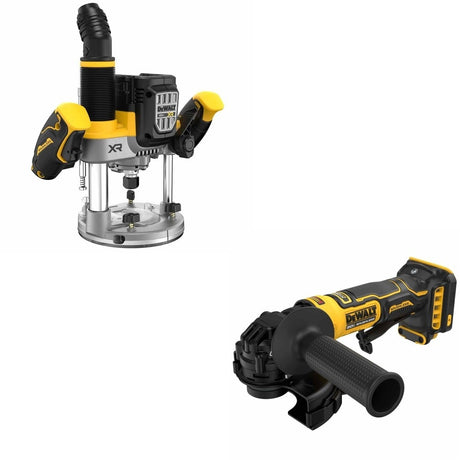 DeWalt DCW620B 20V MAX XR 2-1/4 HP Plunge Router W/ DCG402B ATOMIC Angle Grinder