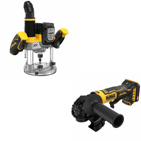 DeWalt DCW620B 20V MAX XR 2-1/4 HP Plunge Router W/ DCG402B ATOMIC Angle Grinder