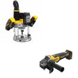 DeWalt DCW620B 20V MAX XR 2-1/4 HP Plunge Router W/ DCG410B Angle Grinder