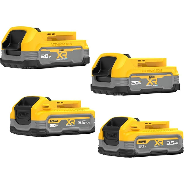DEWALT DCBP334-4 20V MAX XR POWERSTACK Battery Combo Pack with 1.7Ah and 3.5Ah Batteries (4 Pack)