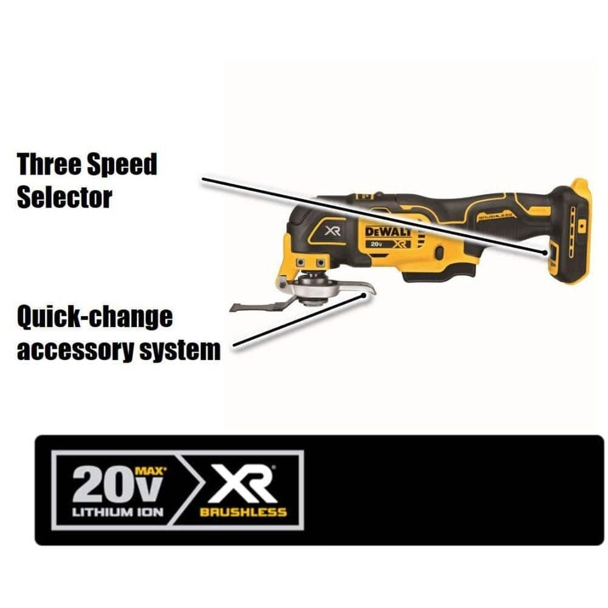 DeWalt DCS356D1 20V MAX XR Brushless Cordless Oscillating Multi-Tool Kit - 10