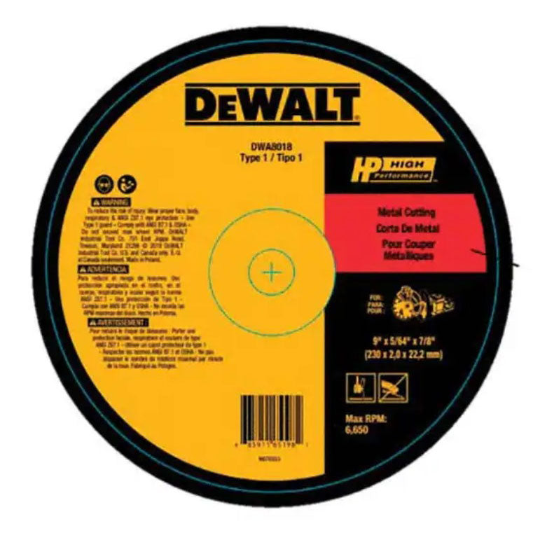 DeWalt DWA8018 9" x 5/64" x 7/8" Cutting Wheel