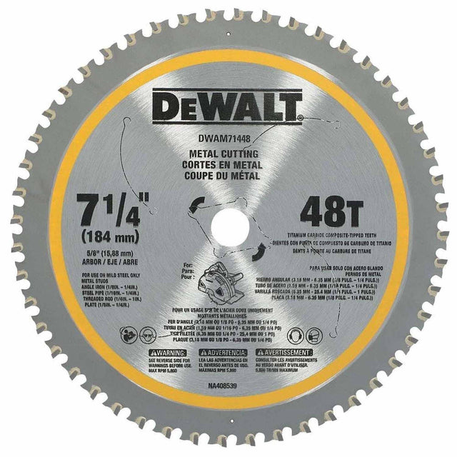 DeWalt DWAM71448 7-1/4IN 48T Metal Cutting Saw Blade