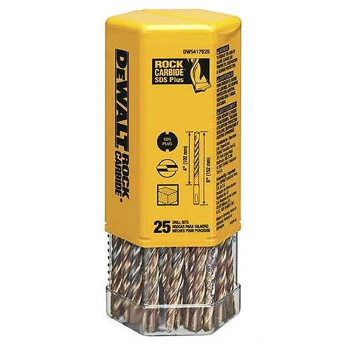 DeWalt DW5403B25 3/16" x 4-1/2" x 6-1/2" Rock Carbide™ SDS+ Hammer Bit (Bulk 25), 2 Cutter