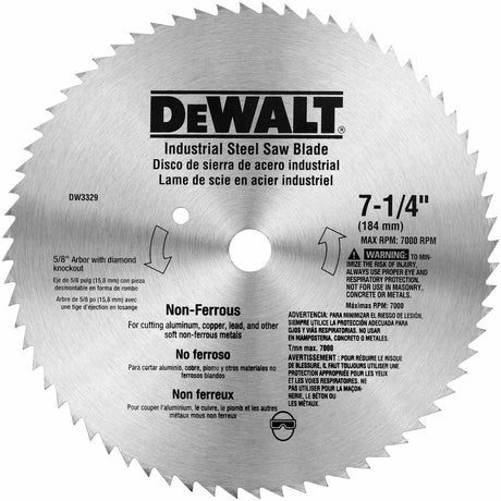 DeWalt DW3329 7-1/4" 68T Steel Non-ferrous Steel Saw Blade